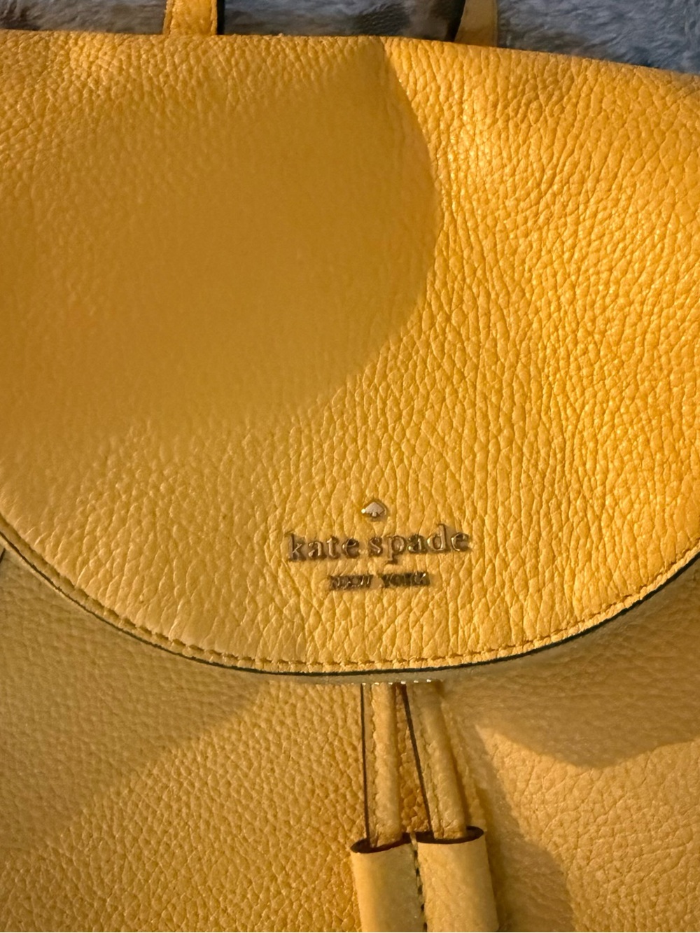 kate spade Yellow Pebbled Leather Drawstring Backpack - Picture 2 of 7
